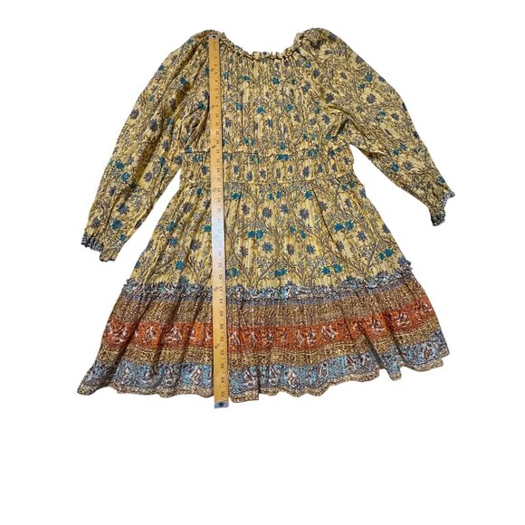 ULLA JOHNSON Val Gathered Printed Cotton-blend Mini Dress In Yellow, NWT - Picture 16 of 16